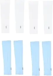 [Kisangel] 4 Pair Ice Silk Uv Protection Arm Sleeves Arm Cover for Cycling Running Fishing Outdoor Black