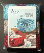 Annies Hook & Needle Kit Club Nesting Stash Baskets Crochet Yarn & Pattern