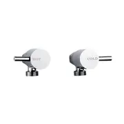 Fienza Isabella Matt White Solid Brass Washing Machine Outlets