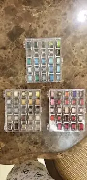 3 Empty CLEAR Acrylic Bobbin Boxes fit Bobbins for Elna Singer Kenmore and more