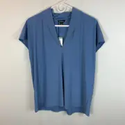 NWT Buffalo David Bitton Elevated Knit V-Neck Blouse with Cap Sleeve Sz XL