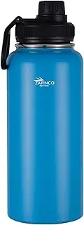 ZAFiNCO Sports and camping Hydration Flask with 3 Lids - Double Walled & Vacuum Insulated Water Bottle - Stainless Steel, Leak Proof & BPA Free (BLUE-32 oz)