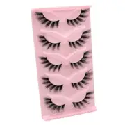 5Pair Fuzzy Eye Lashes Natural Look False Eyelashes Wispy Faux Lashes