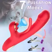 Rabbit Patting Vibrator G-Spot Dildo Sucking Clitoris Stimulator Female Sex Toy