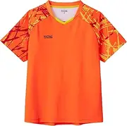 ヴィクタス(Victas) Victus 612502 Table Tennis Uniform, J.T.T.A (Japan Table Tennis Association) Certified Sweat-Absorbent, Quick Drying, Unisex, Streak Sleeve, Game Shirt, Orange