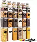 42 Pack Airtight Food Storage Container Set - Pantry Storage Containers Organise