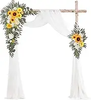 Arch Flowers with Drapes Kit (Pack of 3) for Wedding Ceremony Arbor and Reception Backdrop Decoration Wedding Welcome Signs Floral Birthday Party Decoration