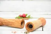 Olive Wood Salt and Pepper Grinder Set - Rustic Wedding Gift
