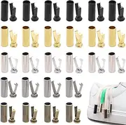 [GeoGeoDIY] 50 Sets 5 Colors Alloy Shoelace Tips for DIY Shoe Laces, Protector and Cords End Metal Aglet Replacement Head for Shoestrings or Clothes, Gold, Five Colors