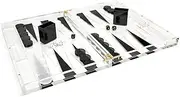 TIZO Elegant 18” Lucite Backgammon Set, Lucite Chips & Cups with Magnetic Closure, Elegant & Practical Boutique Quality Home Décor, Clear, Black & White