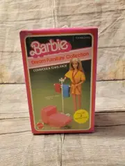 Vintage 1982 Mattel Barbie Dream House Furniture COMMODE & TOWEL RACK sweet rose