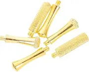 6pcs Scissors Tail Nail Crikey Shears Finger Rest Parts Barber Scissor Trimmer Removable Polish Cuticle Left Handed Scissors Grooming Scissors Finger Rest Stainless Steel Golden