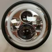 7″ FOR KAWASAKI VULCAN NOMAD 800 CHROME WITH PINK HALO HID LED HEADLIGHT