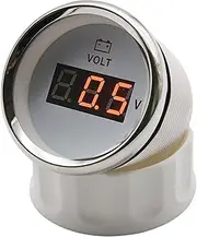 HD 52 Mm Voltmeter Volt Meter Gauge 8-32 Volts Car Voltage Gauges for Caravan Boat Marine 12V for Motorcycle Car Boat Automobile Voltmeter(White Silver)
