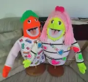 Blacklight Economy People Puppet Set of 2 18" tall--ministry