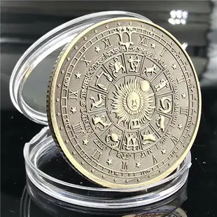 塔羅牌許愿幣幸運星座紀念幣 浮雕硬幣可把玩幣30mm手指轉硬幣