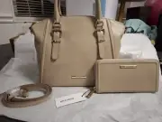Brahmin Moonstone Collection Brindle Duxbury Satchel Bag with Matching Wallet