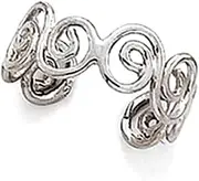 [JewelryWeb] 14k White Gold Polished Spirals toe ring-toe ring for Women