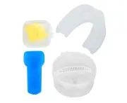 Anti-Snoring Nose Clip Earplug Mouth Teeth Tray Health Care Night Sleep Aid Stop Snoring Device Setwhite Anti-Snoring Clip + Earplug +Teeth Tray