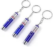 3 Pcs Mini Cat Toys Keychain Flashlight Funny Dog Stick Pet Lamp White Light LED