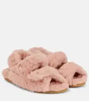 [Max Mara] Max Mara Sandya shearling sandals AU 5 pink