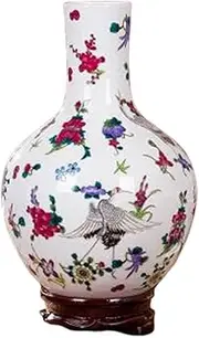 Ceramic Vase with Flowers Bird Patterns Table Porcelain Vase Decorative Home Vase Ornament Crafts -A high22cm