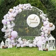 OGL 1.8M Wedding Party Arch Mesh Backdrop Stand White Round Hoop Decoration Circle Metal Frame Photo Balloon Flower Display
