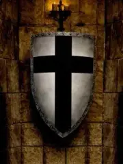 28'' Medieval Templar Knight Shield Black Cross Crusader Battle Heater Shield