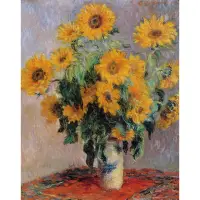 在飛比找momo購物網優惠-【開運陶源】莫內Monet.紅桌巾Sunflower向日葵(