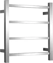 Towel rack Heated Towel Rail, Modern 4 Plates Wall Mounted Towel Warmer, 50W Electric Towel Rack for Bathroom, 304 Stainless Steel Heated Towel Rail with Metal Switch, Mirror Polished Finish
