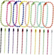 [FONDOTIN] 200 Pcs Colorful Beaded Chains Ball Chains for Jewelry Making Keychains Crafts Durable Connectors for DIY Projects and Creative Accessories