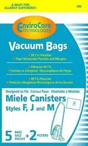 EnviroCare Bags for Miele F J M Microfiltration Vacuum Bags - 10 ...