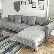Couch Covers for Sectional Sofa L Shape,Velvet Sofa Cover Slipcovers 2 3 4 5 6 Seater,Non-Slip Sofa Cover Furniture Protector Covers Armrest Backrest Cover, for Dogs, Children, Pets