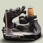 Temple Incense Burner Clean air Refreshing Ceramic Dragon Smoke Waterfall