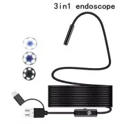 7mm HD Snake Endoscope Borescope Inspection Camera PC e-C Typ Android Fo E6G9