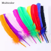 100PCS 10-15cm Dyed Goose Feathers Hard Rod Decor Craft Hat Fascinator