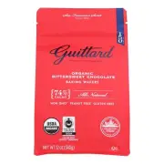 Guittard Chocolate Baking Wafers - Organic - 74% Bittersweet - Case of 8 - 12 oz