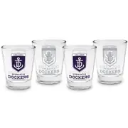Fremantle Dockers AFL Team Logo 50ml Shot Glasses Bar Set of 4