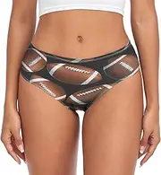 [RPLIFE] American Footballs Black Womens Breifs Underware, Comfort Underwear Women, Stretchy Briefs Women, Large Underwear, American Footballs Black, Large