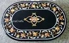 Oval Marble Marble Dining Table Top Border Pattern Inlay Work Living Room Table