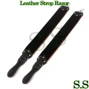 TWO PACK Professional Barber Leather Strop Straight Razor Sharpening Shave Strap