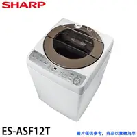 在飛比找momo購物網優惠-【SHARP 夏普】12KG 不鏽鋼無孔槽變頻洗衣機(ES-