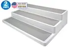 Non Slip 3 Tier Spice Rack Step Shelf Organizer Kitchen Cabinet Cupboards Pantry