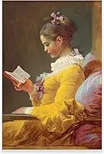 Jean-Honore Fragonard Poster Young Girl Reading Canvas Painting Vintage Wall Art Jean-Honore Fragonard Prints For Home Decor Picture 40x60cm No Frame