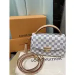 二手正品LV CROISETTE N41581 白色棋盤 手提 肩背 郵差包 現貨 100%真品