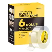 6 Rolls Double Sided Tape Heavy Duty Strong Nano Adhesive Mounting Tape For