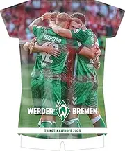 N NEUMANNVERLAGE - Werder Bremen 2025 Trikotkalender, 34,1x42cm, Fußball-Kalender mit Motiven der Stars, Fan-Kalender mit Fußball-Highlights, Spiralbindung und internationales Kalendarium