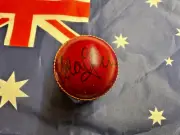 Adam Gilchrist (Australia) signed Red Autograph Cricket Ball + C.O.A.
