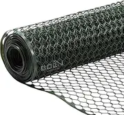 Boen - Plastic Hex Chicken Wire Mesh Temporary Fence Roll (3' x 25' - Green) - Plastic Fence Poultry Netting for Temporary or Semi Permanent Enclosures, Deer Netting Fence, Construction Fencing