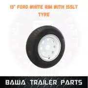 SUNRAYSIA 13" White FORD RIM WITH 155 LT TYRE ! Trailer Parts